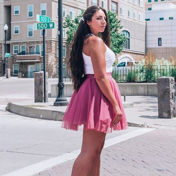 Mini Plum tulle skirt - Picture 2 of 4